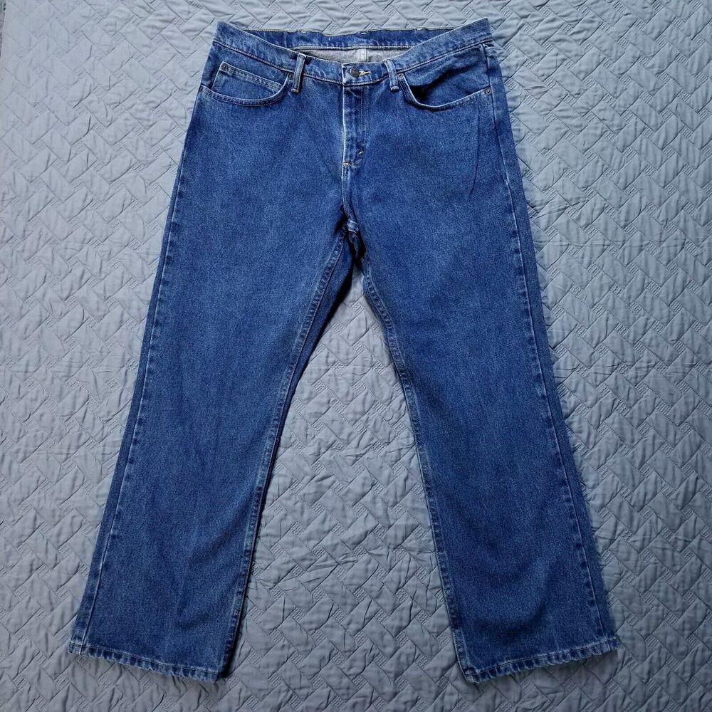 Magellan Jeans Mens 36x30 Blue Regular Straight Dark Wash Denim American